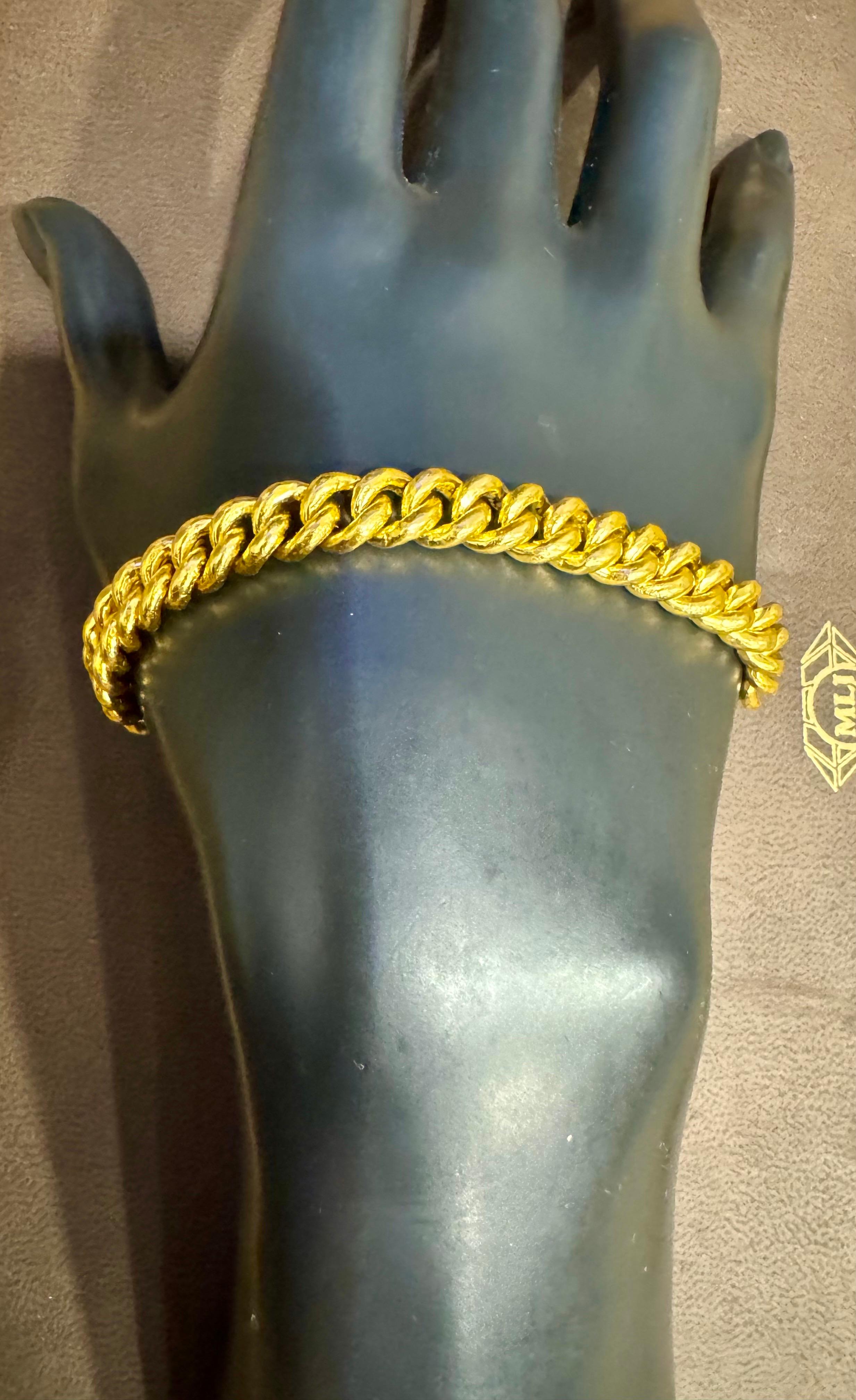 Cuban Link 24 Karat reines Gelbgold Massives Armband, Solid, 46,8 Gm, Unisex , 8 INCH im Angebot 7