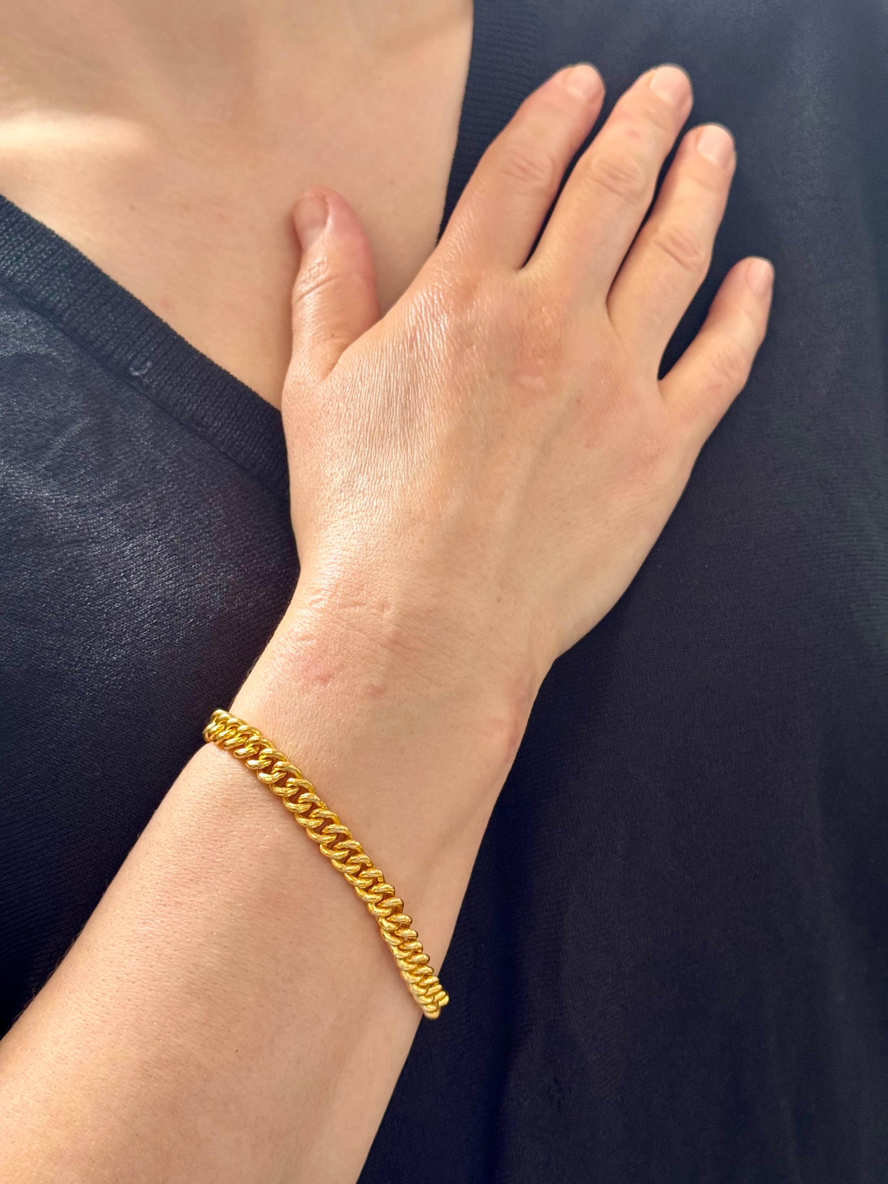 Cuban Link 24 Karat reines Gelbgold Massives Armband, Solid, 46,8 Gm, Unisex , 8 INCH im Angebot 10