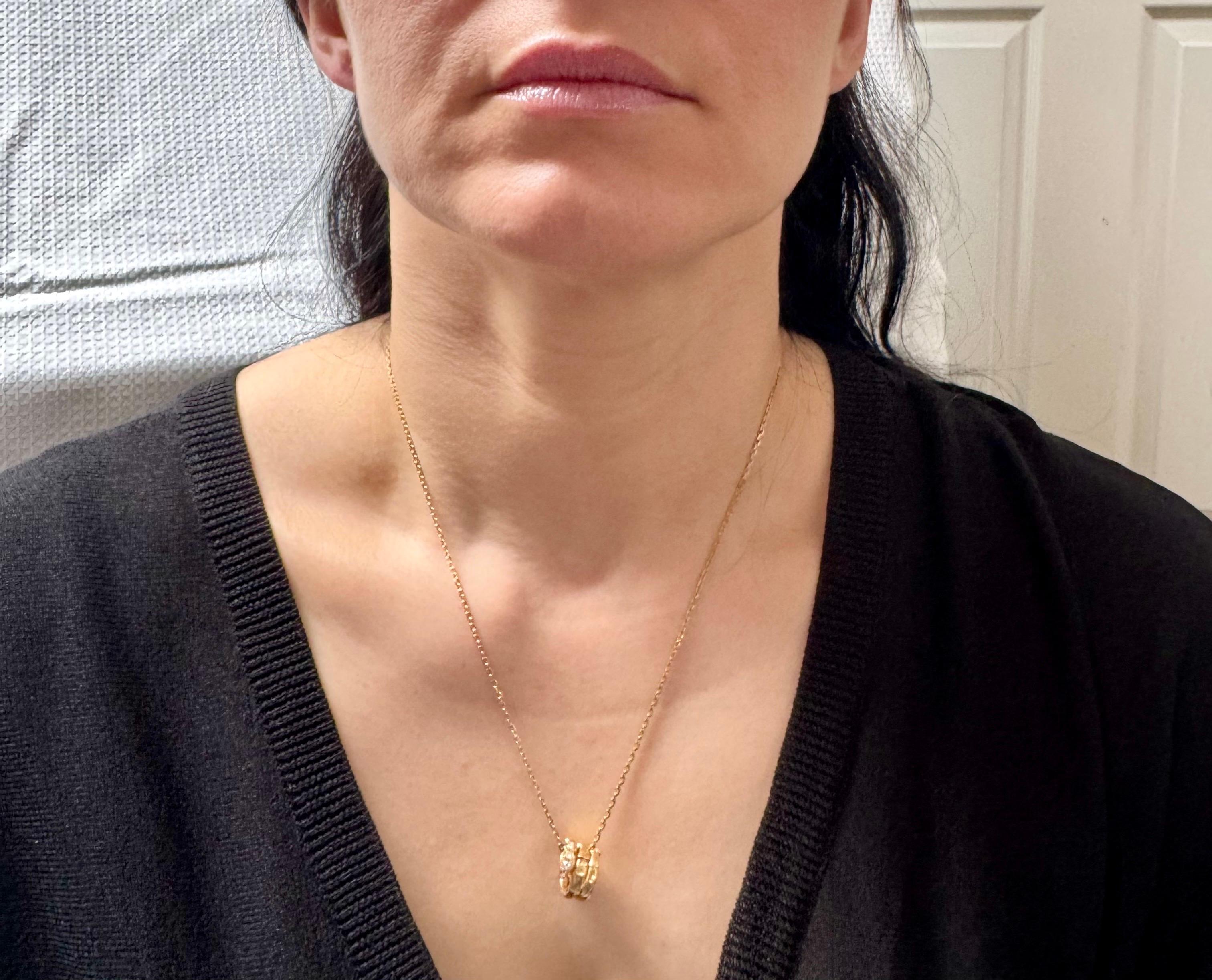 Bvlgari 18 Karat Yellow Gold Serpenti Viper Necklace With Diamonds, 20 