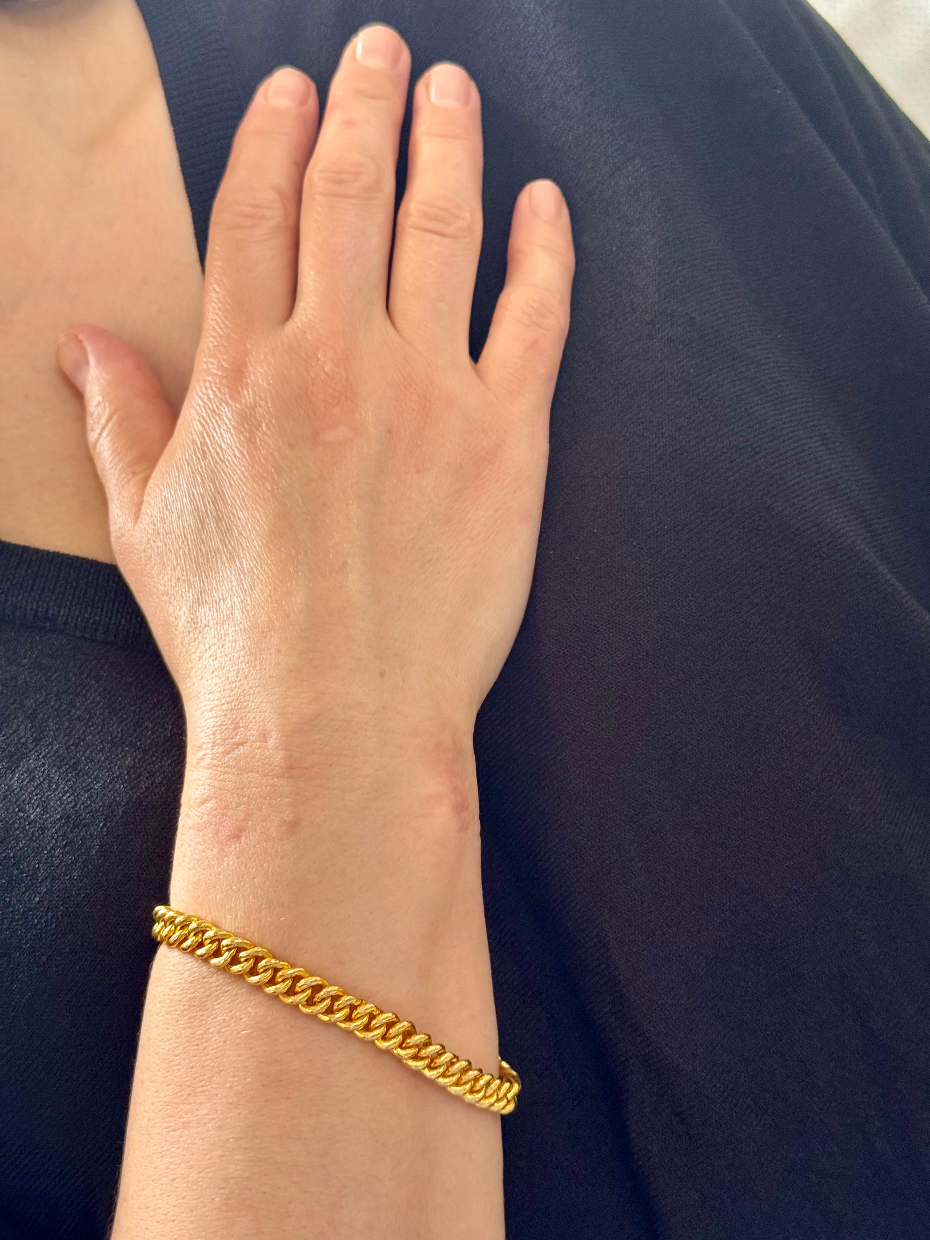Bracelet à maillons cubains en or jaune pur 24 carats, 65 g, unisexe, 8 INCH en vente 14