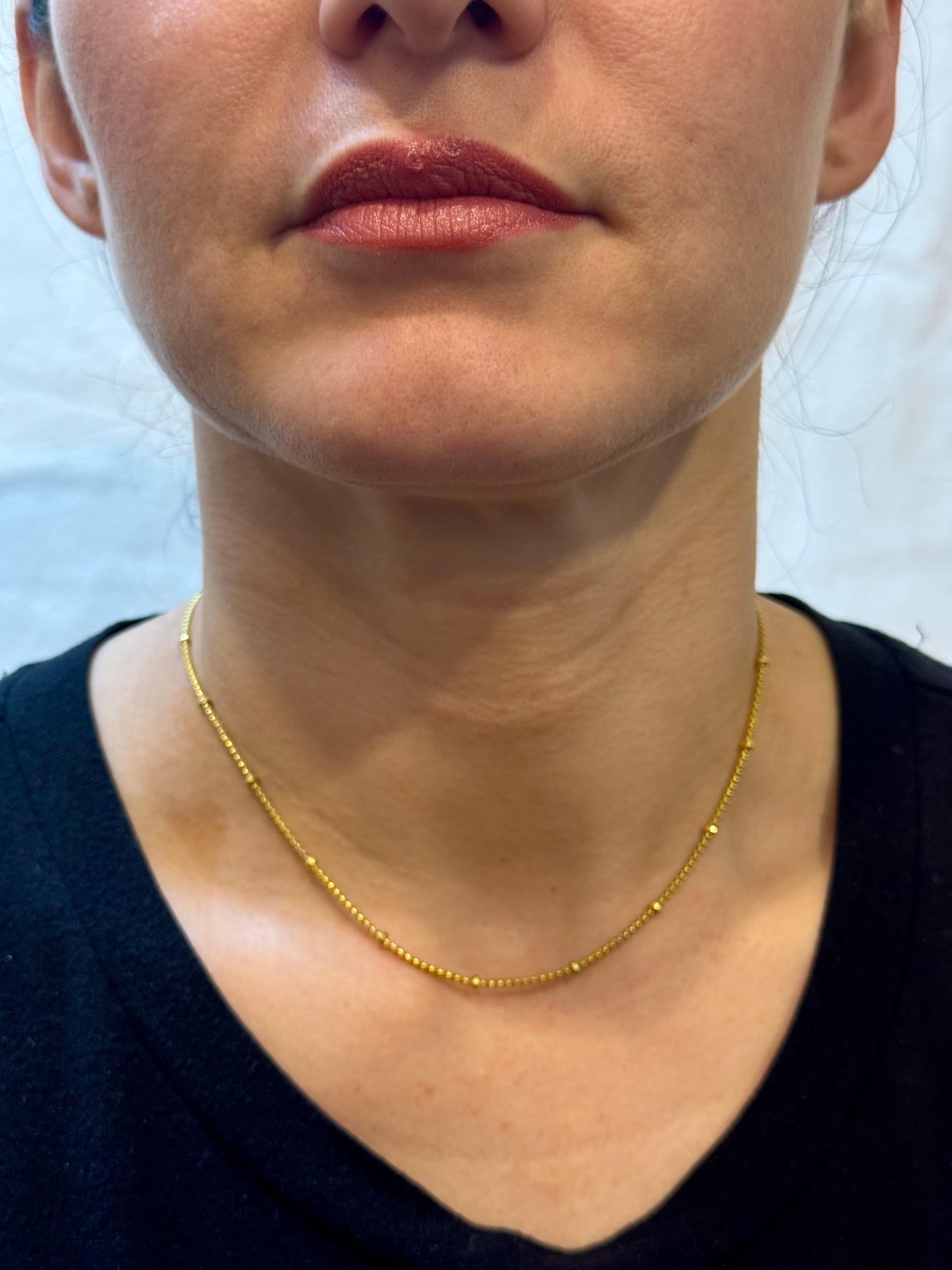 Vintage By in oro giallo 18 carati 5,4 gm  Ball and Ball  Collana a catena Station, italiana, 15,5
