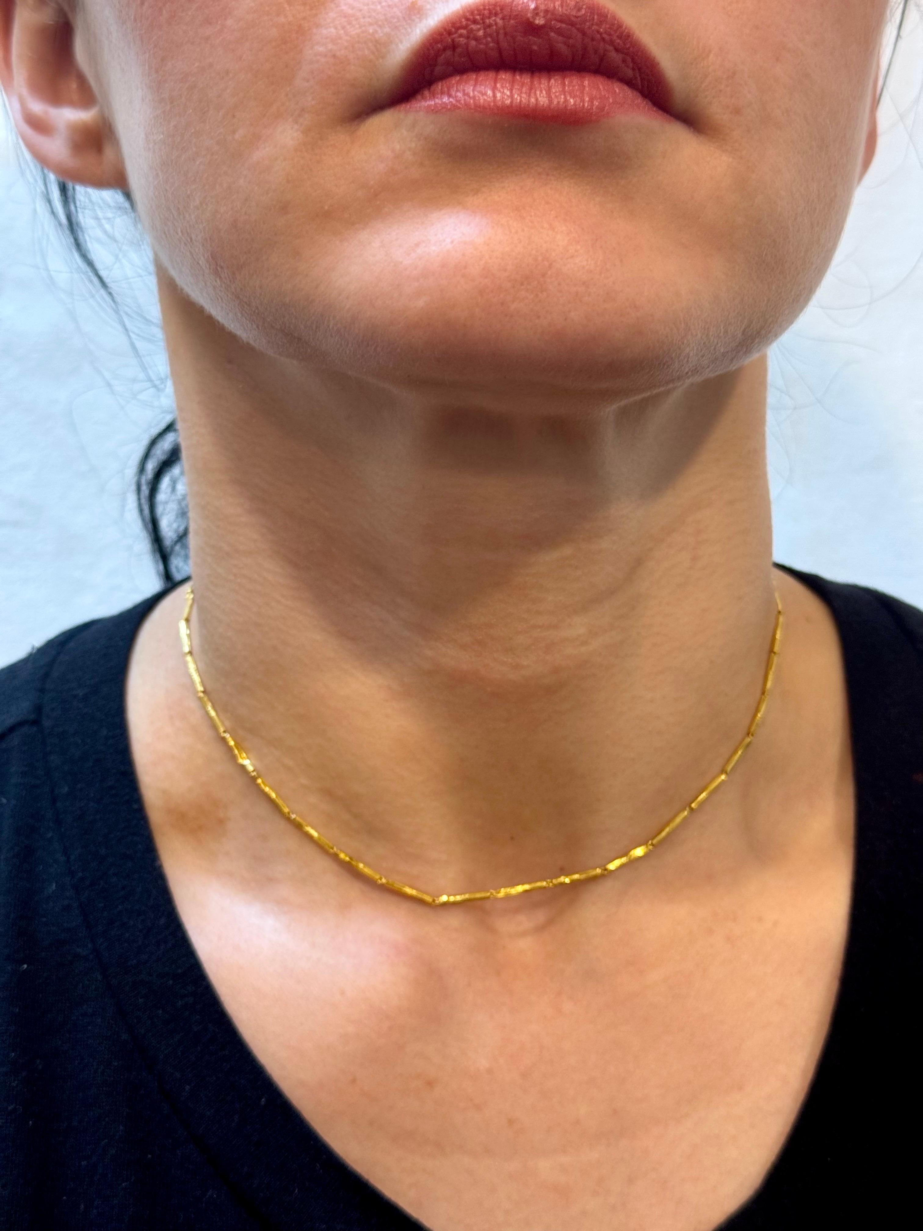 Vintage 6.6 Gm Puro Oro Amarillo de 22 Kilates Cadena + Pulsera hecha a mano , 37 