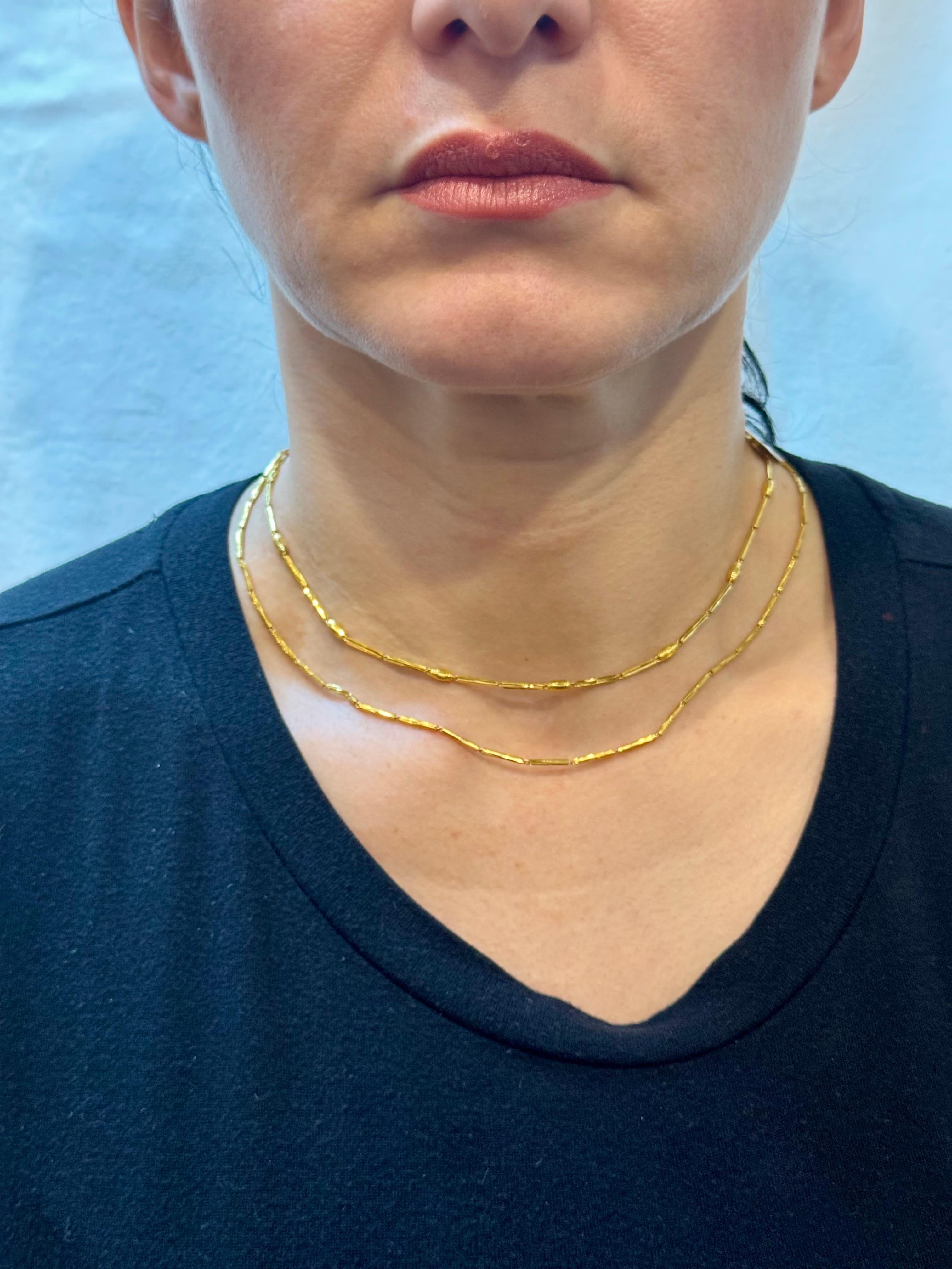 Vintage 6.6 Gm Puro Oro Amarillo de 22 Kilates Cadena + Pulsera hecha a mano , 37 