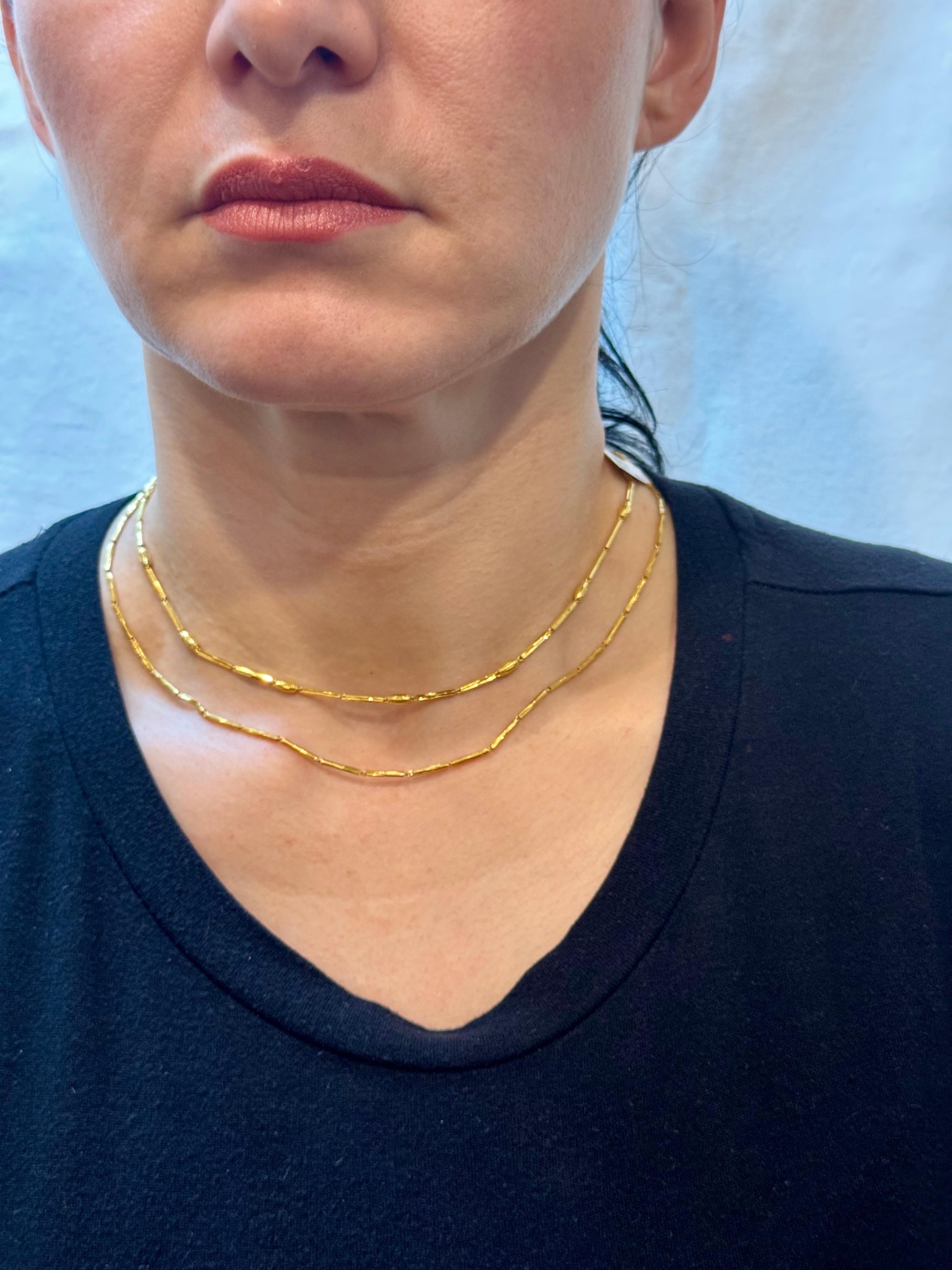Vintage 6.6 Gm Puro Oro Amarillo de 22 Kilates Cadena + Pulsera hecha a mano , 37 