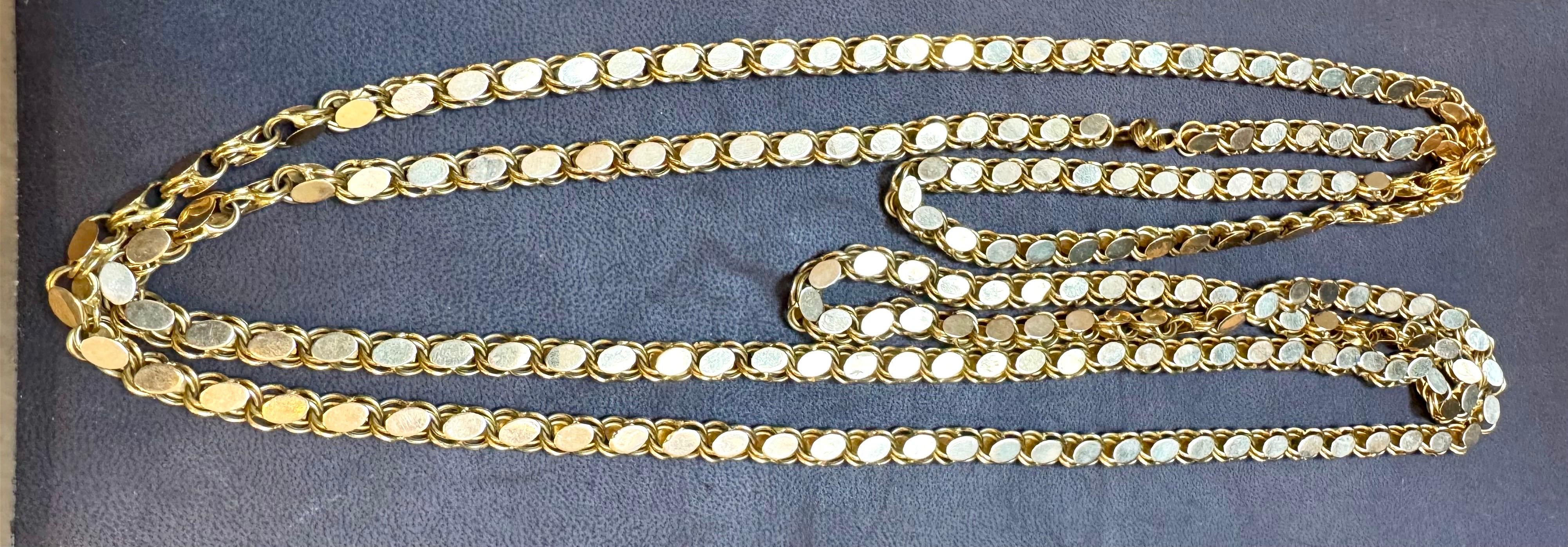 Cadena Vintage 115 Gm 18 Kilates Oro Amarillo Hecha a Mano 76 Pulgadas Única Longitud Opera en venta 4