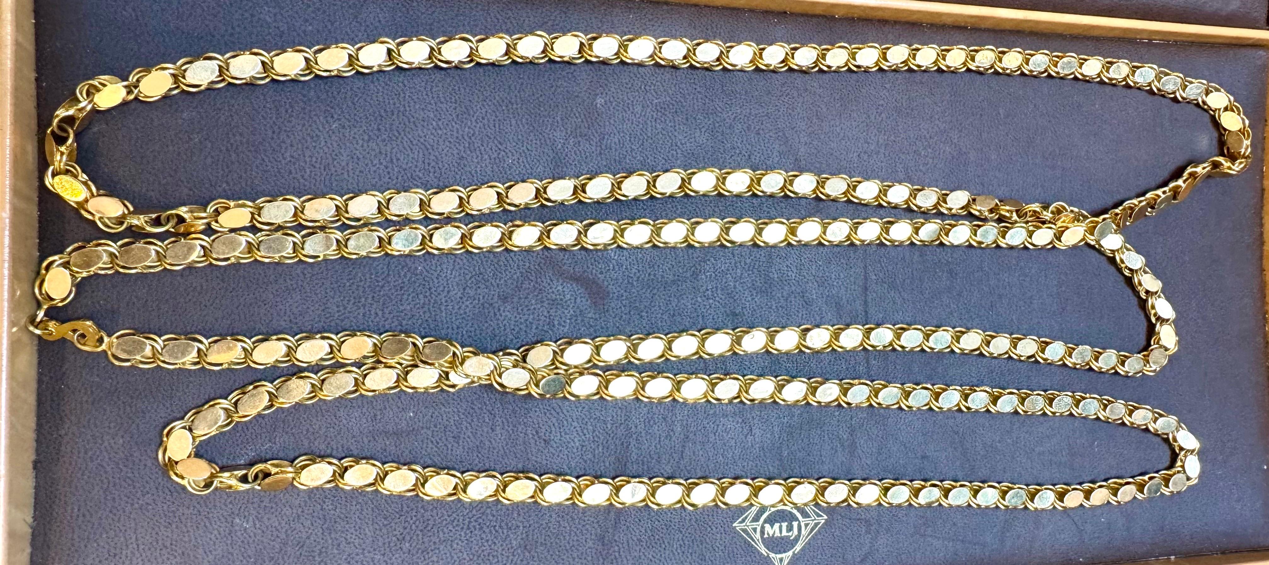 Cadena Vintage 115 Gm 18 Kilates Oro Amarillo Hecha a Mano 76 Pulgadas Única Longitud Opera en venta 6