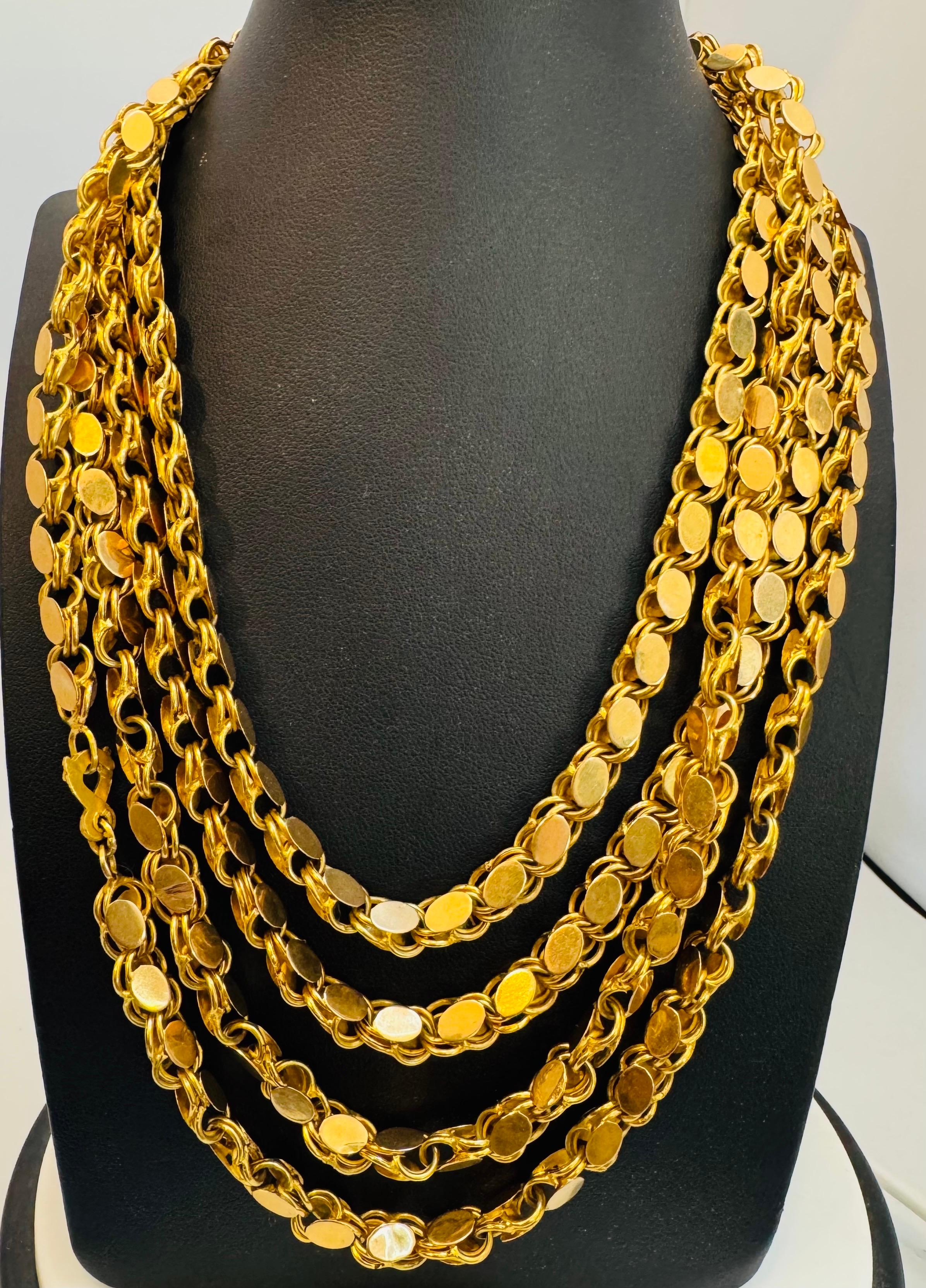 Cadena Vintage 115 Gm 18 Kilates Oro Amarillo Hecha a Mano 76 Pulgadas Única Longitud Opera en venta 7
