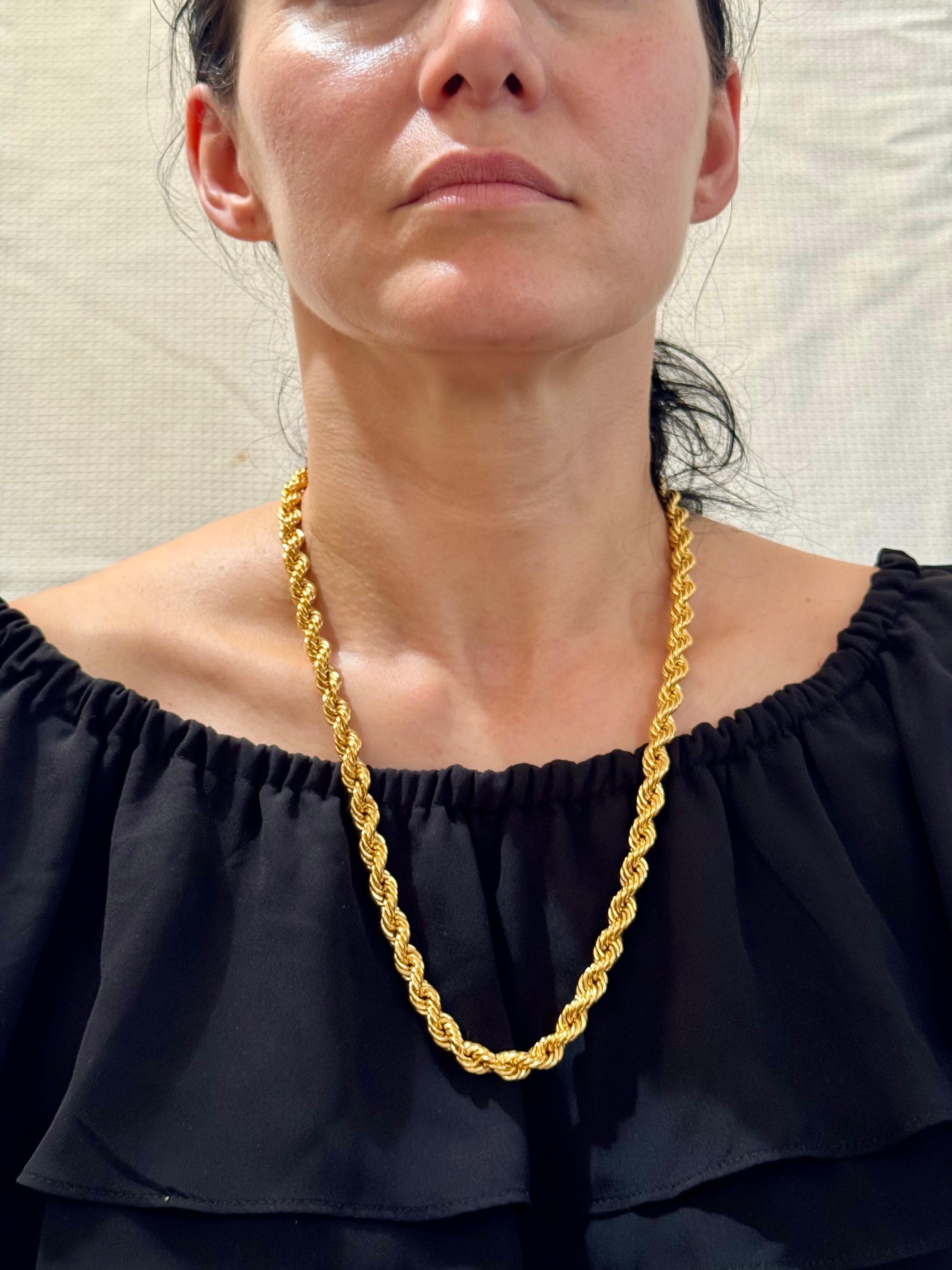 Vintage 14 Karat Gelbgold 43,8 Gm, Seilkette, 8,2 mm Halskette, 24 