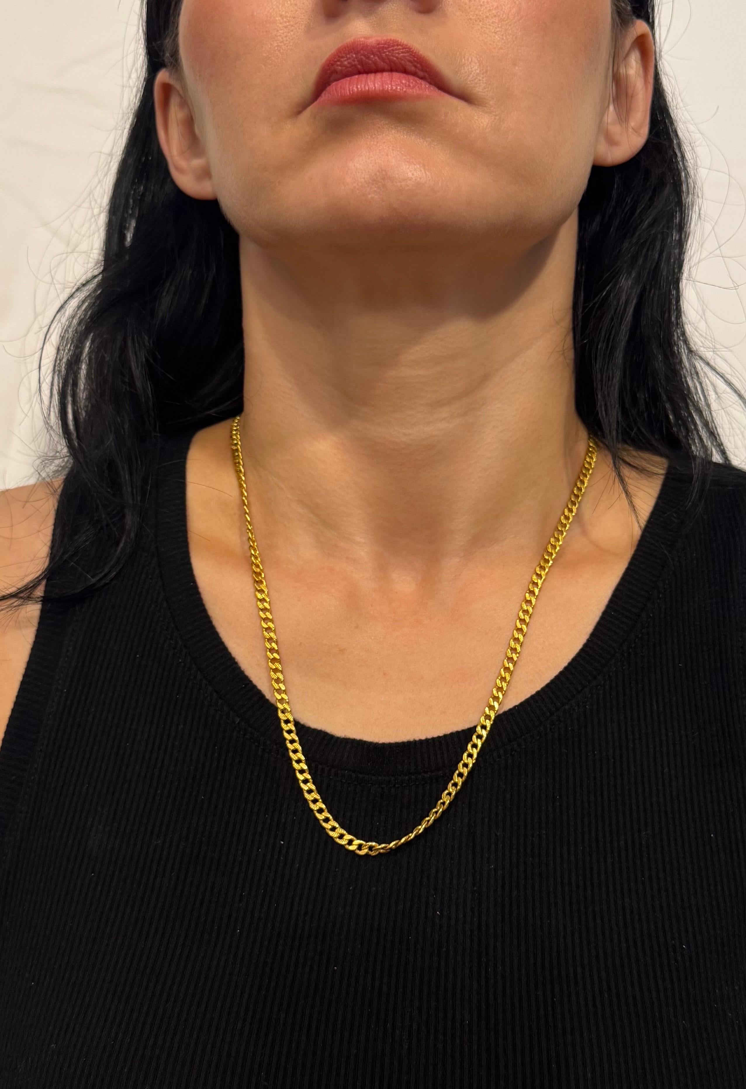 Collier en or pur 24 carats, fait à la main, chaîne en or jaune LINK, 37.7 g, 22 pouces en vente 8