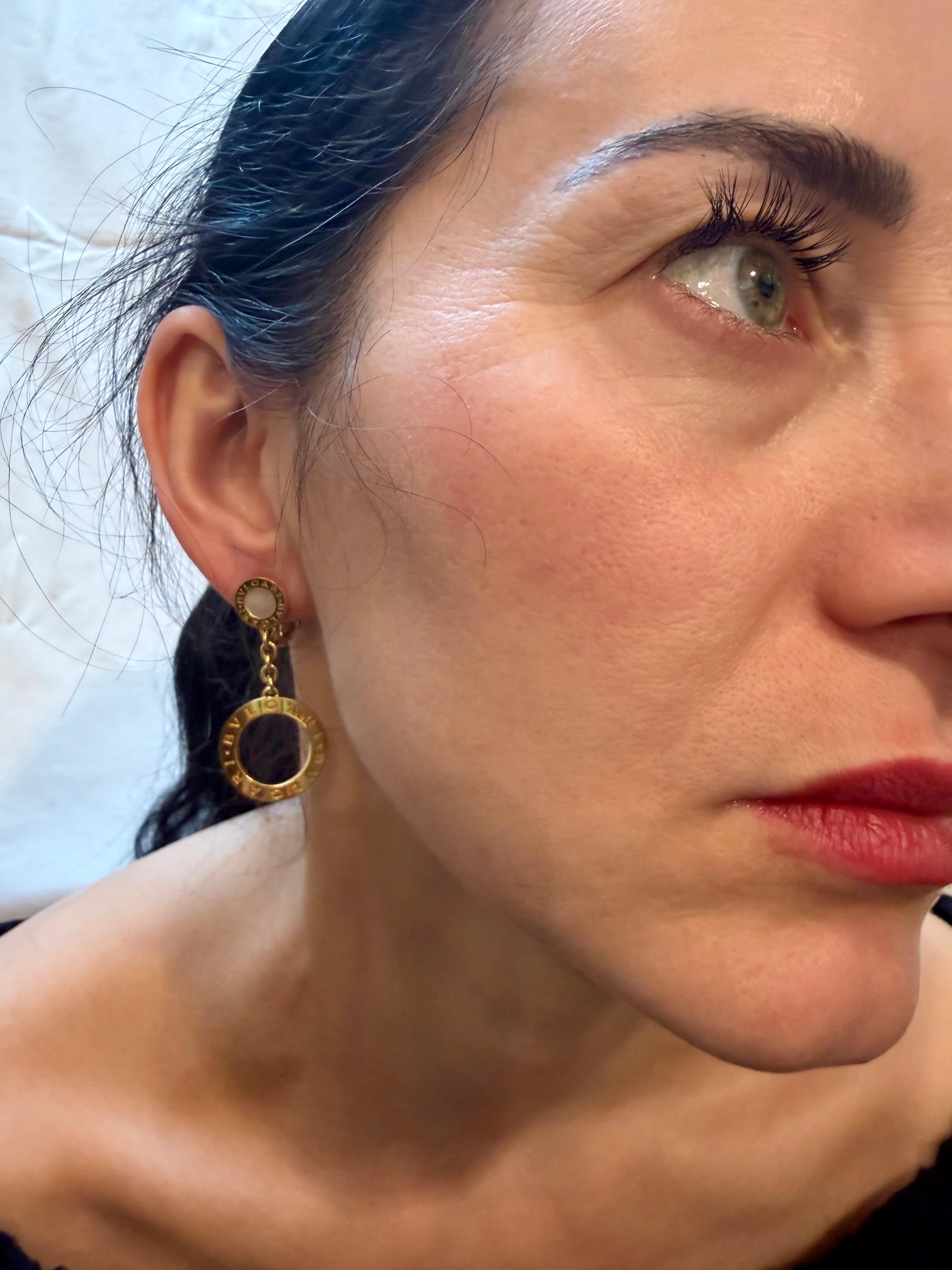 Bvlgari B. Zero1, or jaune 18 carats Drop Open Circle LeverbacK  Boucles d'oreilles en vente 9