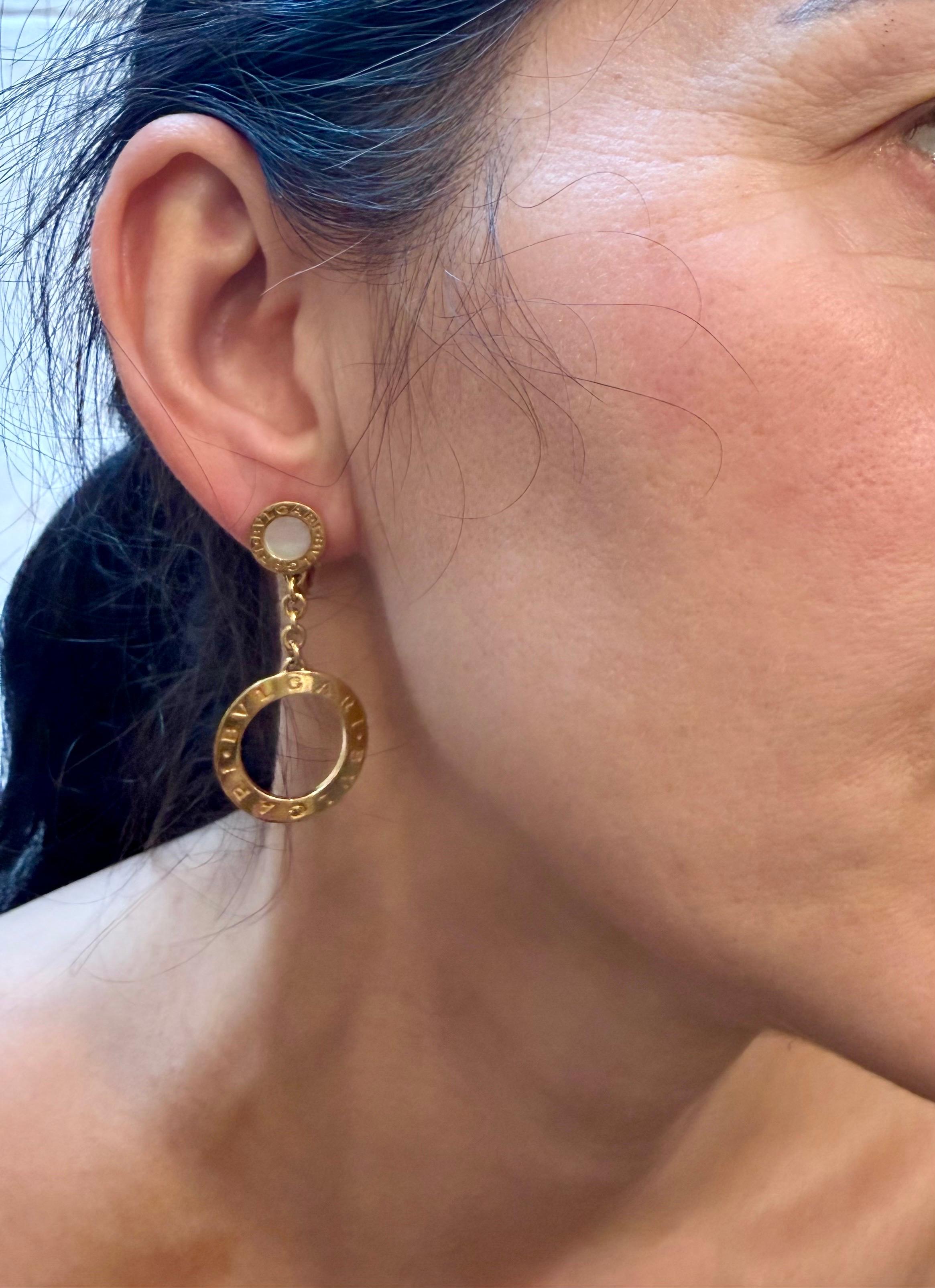 Bvlgari B. Zero1, or jaune 18 carats Drop Open Circle LeverbacK  Boucles d'oreilles en vente 10