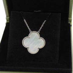 Van Cleef & Arpels 18K Gold Large Alhambra Mother of Pearl Necklace