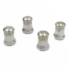 Cartier Sterling Silver Miniature Salt & Pepper Shakers — Set of 4 with Original