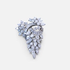 15.5ct Diamond Pear, Round & Baguette Platinum Pin / Pendant VS Quality Estate