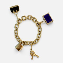Louis Vuitton Padlock & Keys+ Two Bags Charm Yellow Gold Bracelet 125.7 Gm 18 KG