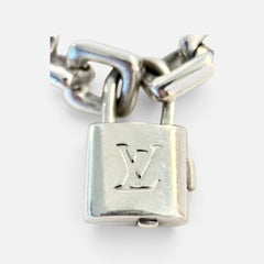 Pulsera Louis Vuitton Locket Chain Vintage Link de Oro Blanco de 18 Kilates, 87 Gm
