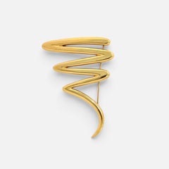 Tiffany & Co. Picasso Large Zig Zag 18k Yellow Gold Scribble Pin/Brooch, 31 Gm