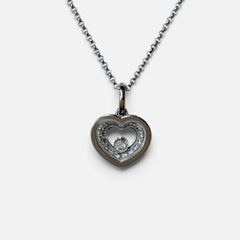 Chopard Happy Diamonds Iconos Corazón  Collar Colgante 18KWG 0.34 CT, +Certificado