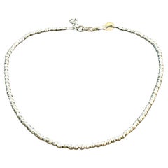 18 Karat White Gold line Chain Bracelets, 2.9, 7 Inch Long