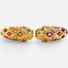 Diamond & Amethyst, Citrine Cuff Bangle 18 Kt Gold 57 Gm By Robert Wander Winc