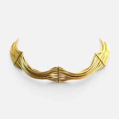 H. Stern Filaments Collection 18KY Gold Choker Necklace & Bracelet set, 85 Gm