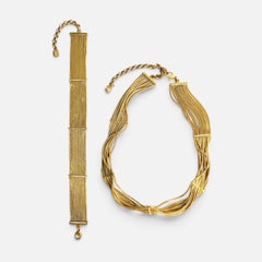 H. Stern Filaments Collection 18KY Gold Choker Necklace & Bracelet set, 85 Gm