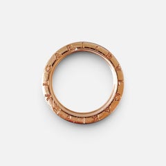 Bulgari B Zero Wide Four- Band , 18 Karat Rose Gold Loops White Eternity Band