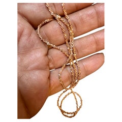 14k Gold Fancy Diamond Cut Italian Rose Gold  Chain, 18" Long