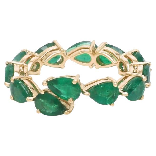 Natürlicher sambischer Smaragd  Schlangenbandring aus 18k Gold im Angebot