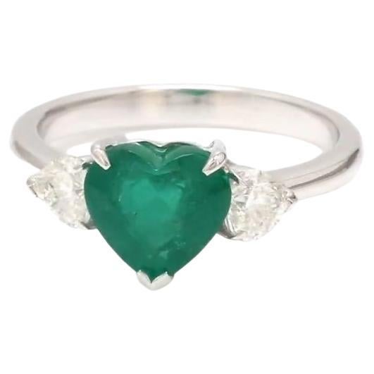 Natürlicher Smaragd-Diamantring aus 18 Karat Gold
