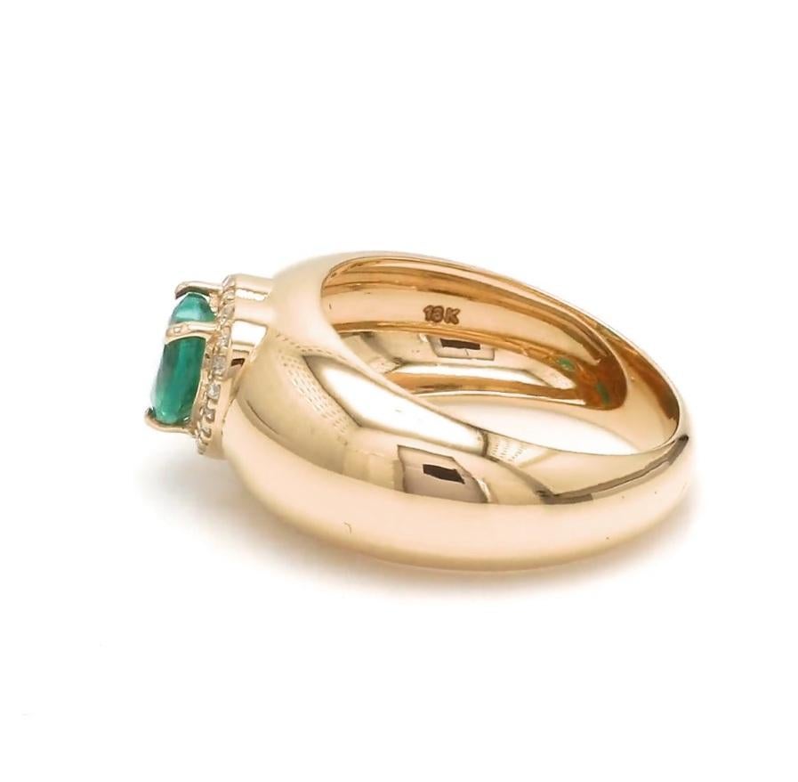 Natürlicher sambischer Smaragd-Diamant-Herzring in 18k  Gold im Zustand „Neu“ im Angebot in New York, NY