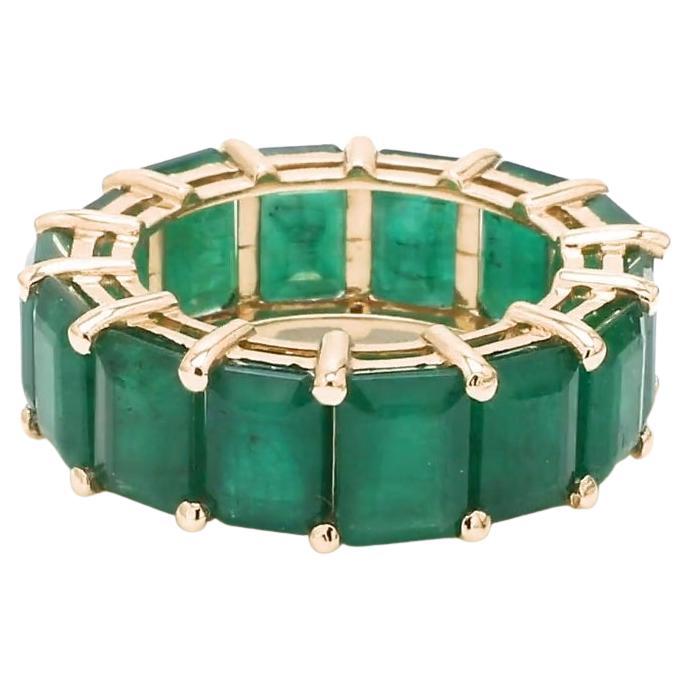 Ring mit natürlichem Smaragdschliff aus 14k Gold