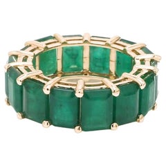 Ring mit natürlichem Smaragdschliff aus 14k Gold