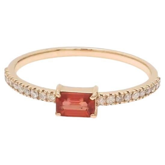 Natürlicher roter Saphir Diamantring 14k Gold
