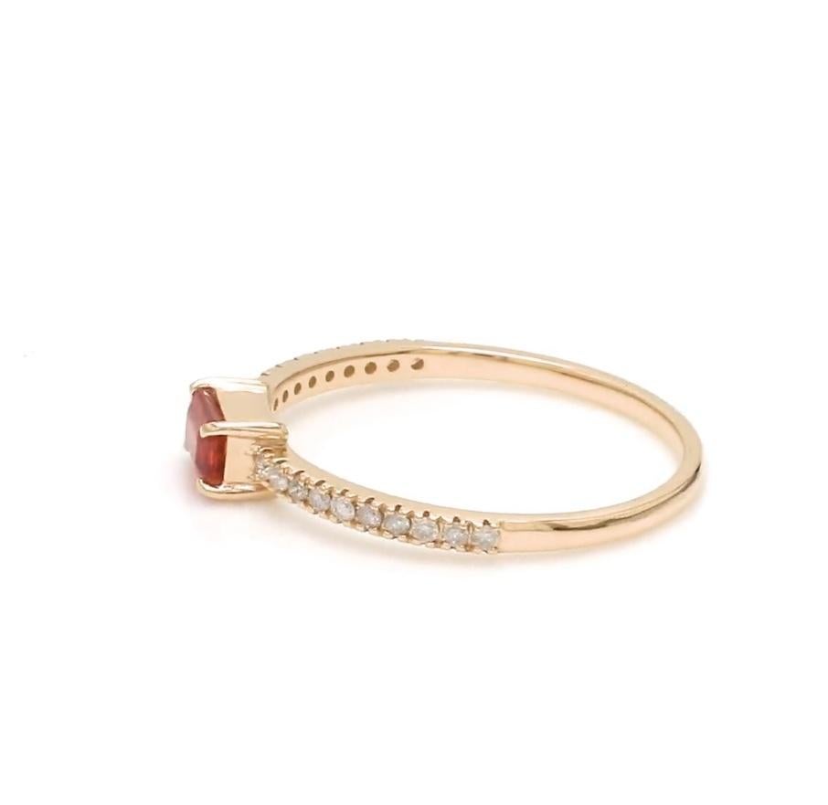 Natürlicher roter Saphir Diamantring 14k Gold im Zustand „Neu“ im Angebot in New York, NY