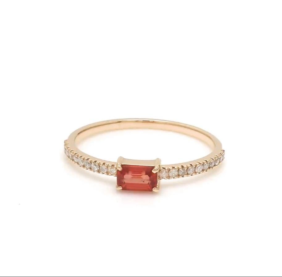 Natürlicher roter Saphir Diamantring 14k Gold Damen im Angebot
