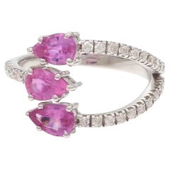 Ring mit natürlichem rosa Saphir aus 18 Karat Gold