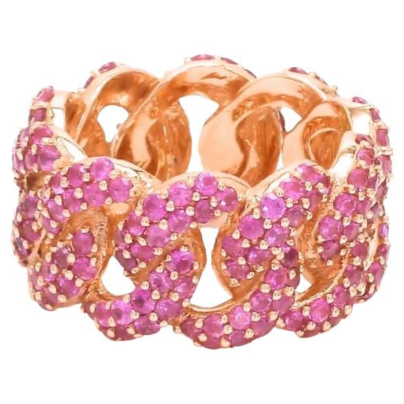 Ring mit natürlichem rosa Saphir aus 18 Karat Gold