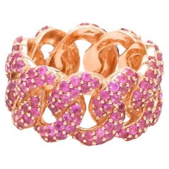 Natural pink sapphire ring in 18k gold