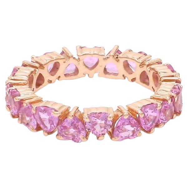 Anello a cuore con zaffiro rosa naturale in oro 14k