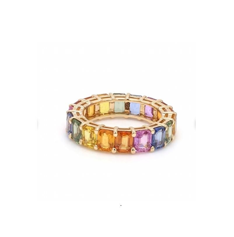 Donna Anello con zaffiro arcobaleno Nature in oro 14 carati in vendita