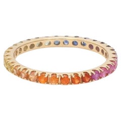 Anello a fascia con zaffiro arcobaleno Nature in oro 18 carati