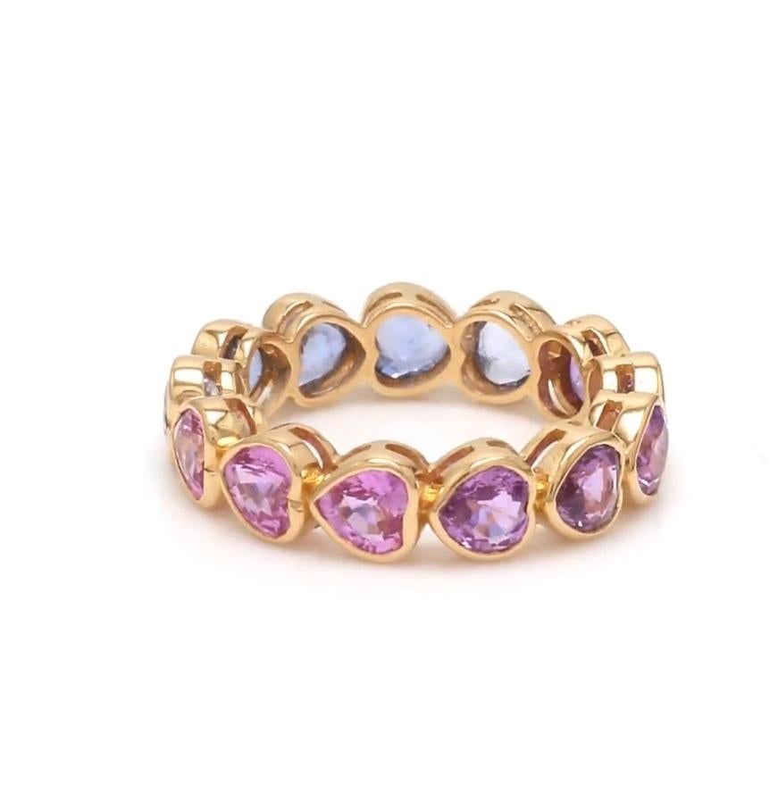 Bague d'éternité en saphir bleu rose violet, coupe en cœur, or  Bague saphir naturel bleu rose ombre or  Bague saphir tricolore or

DÉTAILS DES PIERRES PRÉCIEUSES :
✦ Gemstone : Saphir bleu, saphir violet et saphir rose
✦ Gemstone Type : Nature
✦