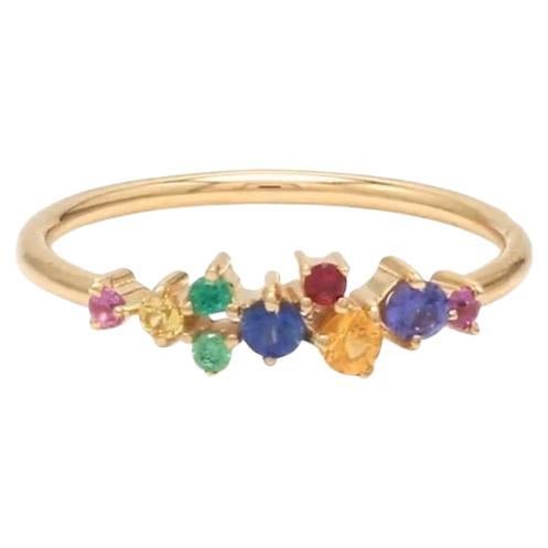 Bague saphir arc-en-ciel naturel or en vente