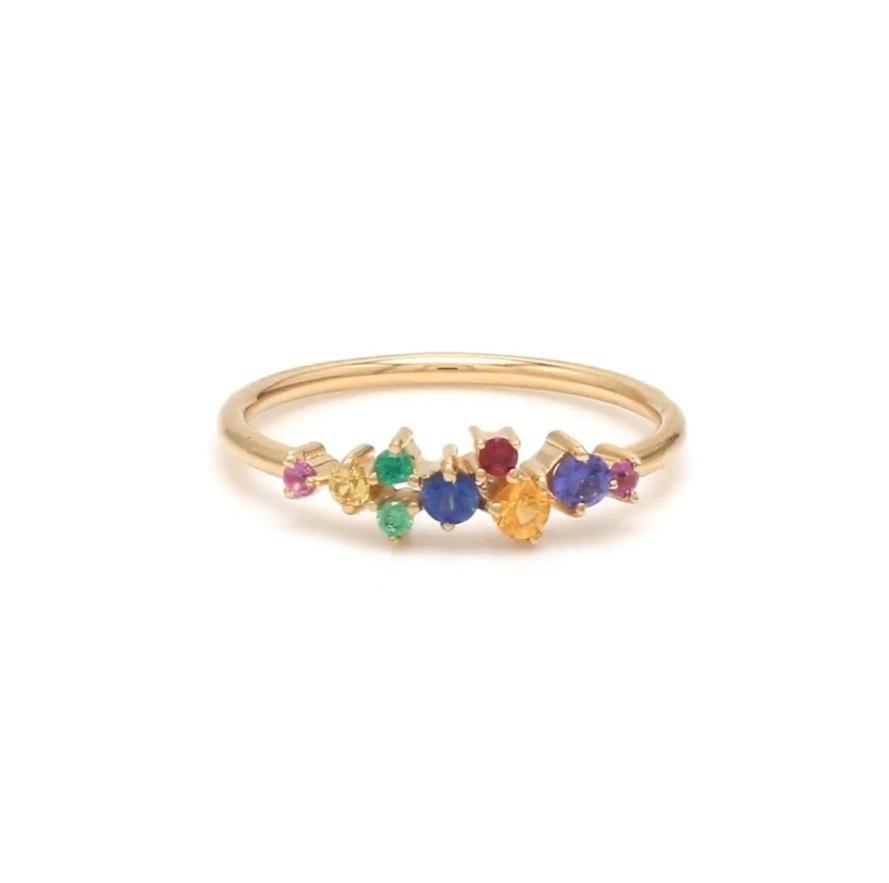 Bague saphir arc-en-ciel naturel or en vente 1