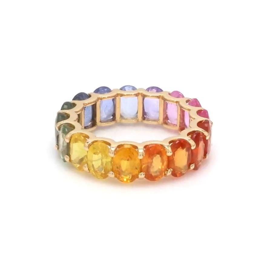 Natürlicher Regenbogen Saphir Ring Gold im Zustand „Neu“ im Angebot in New York, NY
