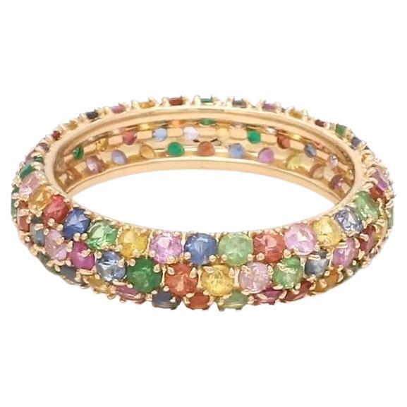 Ring mit natürlichem Regenbogen-Saphir aus 18 Karat Gold im Angebot