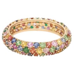 Anillo de zafiro Arcoiris natural en oro de 18 quilates