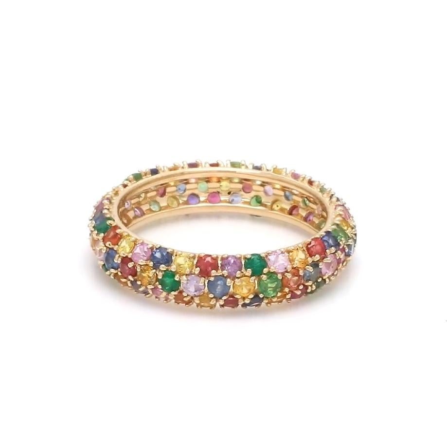 Ring mit natürlichem Regenbogen-Saphir aus 18 Karat Gold im Zustand „Neu“ im Angebot in New York, NY
