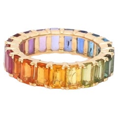 Natürlicher Regenbogen Saphir Ring Gold